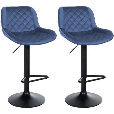 CLP Barhocker 2er Set, Barstuhl Kasson höhenverstellbar und drehbar mit Rückenlehne, modern mit Fußablage und gepolsterter Sitz