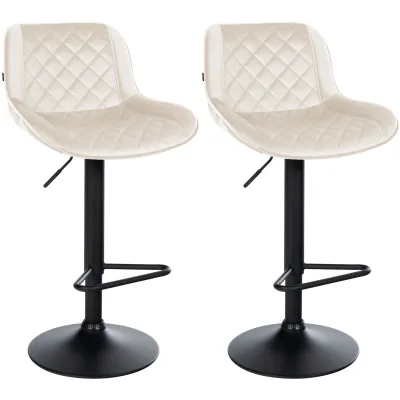 CLP Barhocker 2er Set, Barstuhl Kasson höhenverstellbar und drehbar mit Rückenlehne, modern mit Fußablage und gepolsterter Sitz