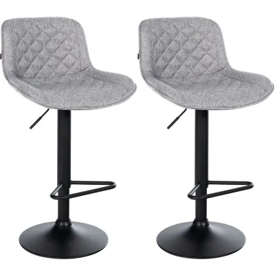 CLP Barhocker 2er Set, Barstuhl Kasson höhenverstellbar und drehbar mit Rückenlehne, modern mit Fußablage und gepolsterter Sitz