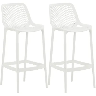 CLP Barhocker 2er Set Garten wetterfest Air, Gartenstühle mit Lehne, Tresenstühle wetterfest UV-beständig aus Kunststoff, bis 160 kg