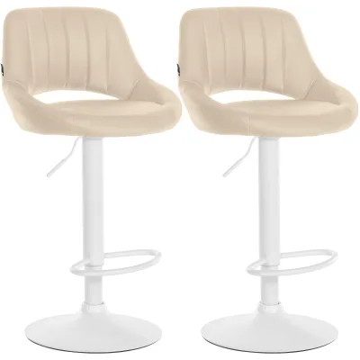 CLP Barhocker 2er Set höhenverstellbar mit Lehne Milet, Barstühle gepolstert Kunstleder, mit Metallgestellen drehbar,