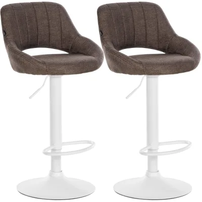 CLP Barhocker 2er Set höhenverstellbar mit Lehne Milet, Barstühle gepolstert Stoffbezüge, Tresenstühle mit Metallgestellen drehbar,