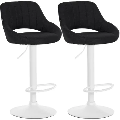 CLP Barhocker 2er Set höhenverstellbar mit Lehne Milet, Barstühle gepolstert Stoffbezüge, Tresenstühle mit Metallgestellen drehbar,