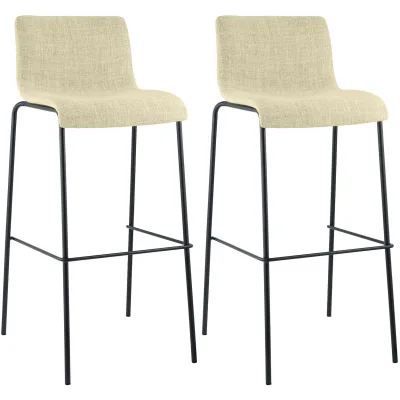 CLP Barhocker 2er Set mit Lehnen Hover, Barstühle stapelbar mit Stoffbezüge, Stapelstühle Metallgestelle bis 150 kg belastbar