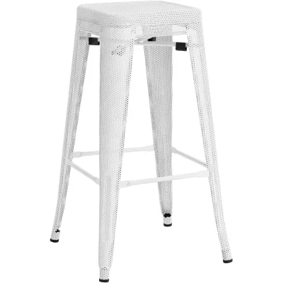 CLP Barhocker Fletcher I Tresenhocker, Stapelbar Mit Bodenschonern Und Fußstütze I Bistrohocker Mit 77 CM Sitzhöhe Aus Metall