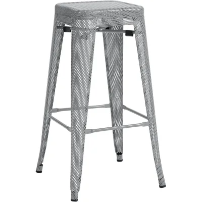 CLP Barhocker Fletcher I Tresenhocker, Stapelbar Mit Bodenschonern Und Fußstütze I Bistrohocker Mit 77 CM Sitzhöhe Aus Metall