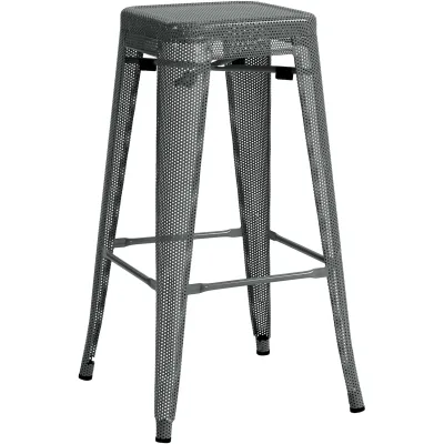CLP Barhocker Fletcher I Tresenhocker, Stapelbar Mit Bodenschonern Und Fußstütze I Bistrohocker Mit 77 CM Sitzhöhe Aus Metall
