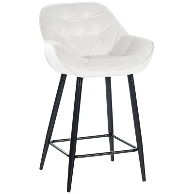 CLP Barhocker Gibson Samt I Gepolsterter Tresenstuhl Mit Fußstütze I Sitzhöhe 76 cm