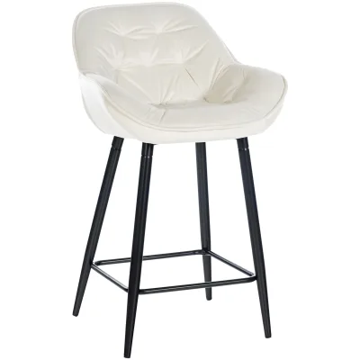 CLP Barhocker Gibson Samt I Gepolsterter Tresenstuhl Mit Fußstütze I Sitzhöhe 76 cm