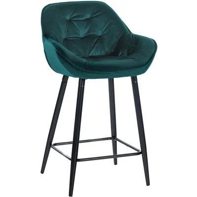 CLP Barhocker Gibson Samt I Gepolsterter Tresenstuhl Mit Fußstütze I Sitzhöhe 76 cm