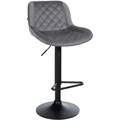CLP Barhocker höhenverstellbar, Barstuhl Kasson drehbar mit Rückenlehne, modern mit Fußablage und gepolsterter Sitz, schwarz Gestell