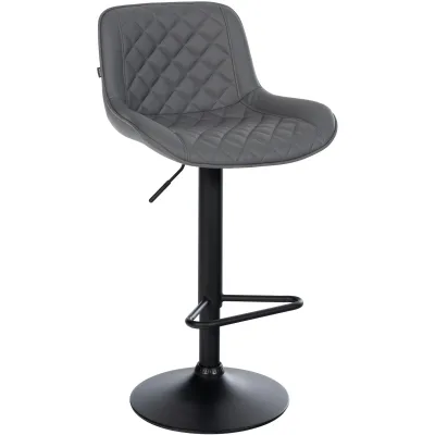 CLP Barhocker höhenverstellbar, Barstuhl Kasson drehbar mit Rückenlehne, modern mit Fußablage und gepolsterter Sitz, schwarz Gestell