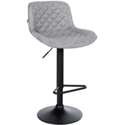 CLP Barhocker höhenverstellbar, Barstuhl Kasson drehbar mit Rückenlehne, modern mit Fußablage und gepolsterter Sitz, schwarz Gestell