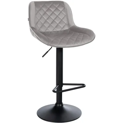 CLP Barhocker höhenverstellbar, Barstuhl Kasson drehbar mit Rückenlehne, modern mit Fußablage und gepolsterter Sitz, schwarz Gestell