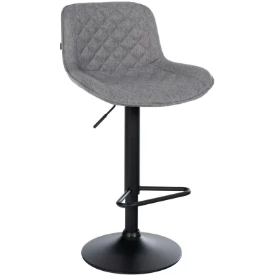 CLP Barhocker höhenverstellbar, Barstuhl Kasson drehbar mit Rückenlehne, modern mit Fußablage und gepolsterter Sitz, schwarz Gestell