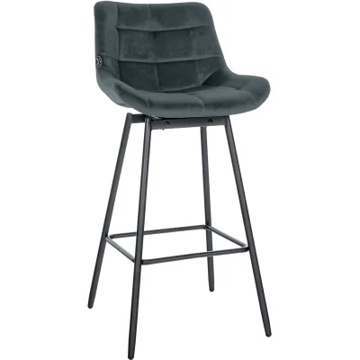 CLP Barhocker mit Lehne Weston, Barstuhl drehbar 180° Schwenkfunktion, Sitz gepolstert, Metallgestell stabil