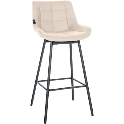 CLP Barhocker mit Lehne Weston, Barstuhl drehbar 180° Schwenkfunktion, Sitz gepolstert, Metallgestell stabil