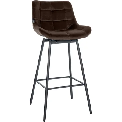 CLP Barhocker mit Lehne Weston, Barstuhl drehbar 180° Schwenkfunktion, Sitz gepolstert, Metallgestell stabil