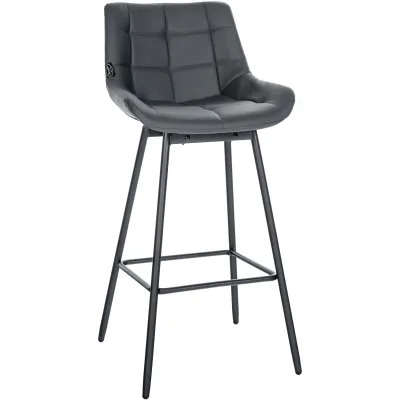 CLP Barhocker mit Lehne Weston, Barstuhl drehbar 180° Schwenkfunktion, Sitz gepolstert, Metallgestell stabil