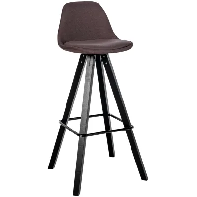 CLP Barhocker modern Corbin Square, gepolstert mit Rückenlehne, Holzgestell Buche, Fußstütze, Tresenhocker für Küche und Hausbar