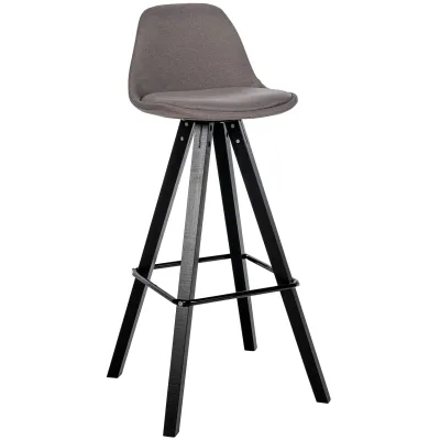 CLP Barhocker modern Corbin Square, gepolstert mit Rückenlehne, Holzgestell Buche, Fußstütze, Tresenhocker für Küche und Hausbar