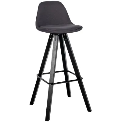CLP Barhocker modern Corbin Square, gepolstert mit Rückenlehne, Holzgestell Buche, Fußstütze, Tresenhocker für Küche und Hausbar