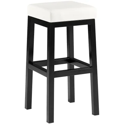 CLP Barhocker Taylor I Sitzhöhe 78 cm I Gepolsterter Barstuhl mit Kunstlederbezug I Tresenhocker mit schwarzem Metallgestell