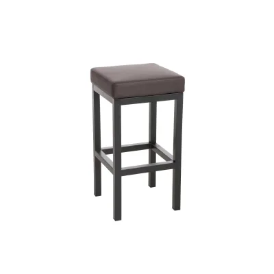 CLP Barhocker Taylor I Sitzhöhe 78 cm I Gepolsterter Barstuhl mit Kunstlederbezug I Tresenhocker mit schwarzem Metallgestell