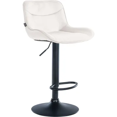 CLP Barhocker Vonore Samt I Höhenverstellbar Und 360 Grad Drehbar I Mit Fußstütze Und Metallgestell I Trompetenfuß Und Bodenschoner