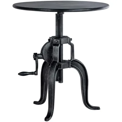 CLP Beistelltisch Couch höhenverstellbar Marcos, Couchtisch rund Metall 50 cm Durchmesser für Wohnzimmer und Esszimmer, Industrial Stil