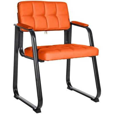 CLP Besucherstuhl gepolstert ergonomisch Canada, mit Armlehne und Stoffbezug, Metallgestell matt schwarz, bis 120 kg belastbar