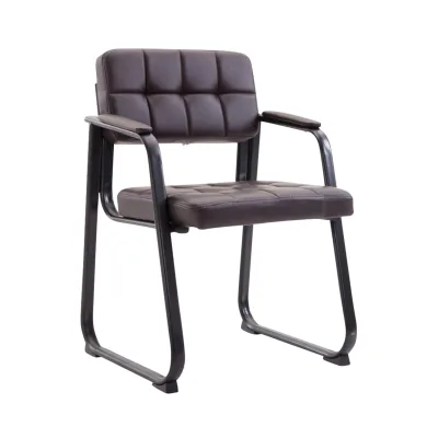 CLP Besucherstuhl gepolstert ergonomisch Canada, mit Armlehne und Stoffbezug, Metallgestell matt schwarz, bis 120 kg belastbar