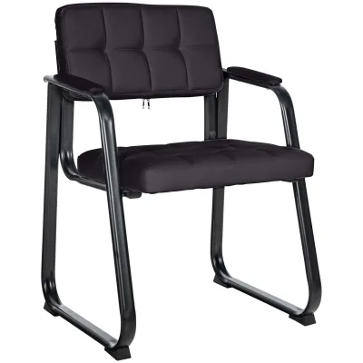 CLP Besucherstuhl gepolstert ergonomisch Canada, mit Armlehne und Stoffbezug, Metallgestell matt schwarz, bis 120 kg belastbar
