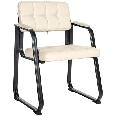 CLP Besucherstuhl gepolstert ergonomisch Canada, mit Armlehne und Stoffbezug, Metallgestell matt schwarz, bis 120 kg belastbar