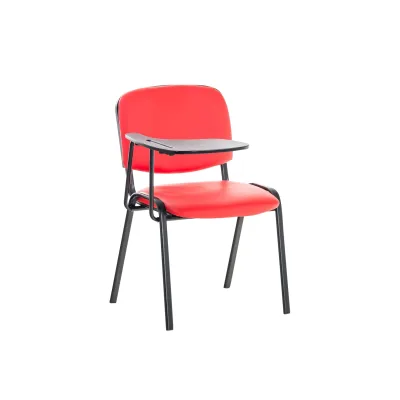 CLP Besucherstuhl KEN mit Klapptisch   Robuster Konferenzstuhl mit gepolsterter Sitzfläche und Kunstlederbezug