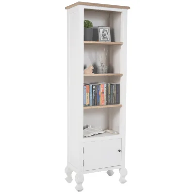 CLP Bücherregal Dorma I Standregal Aus Holz I Regal Freistehend Für Flur Und Wohnzimmer I Weiß Im Shabby Chic Design