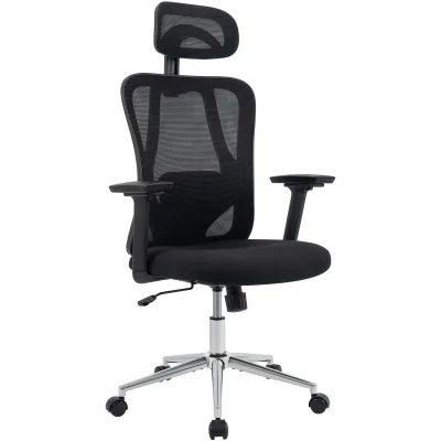 CLP Bürostuhl ergonomisch Bryden, Schreibtischstuhl höhenverstellbar, Chefsessel mit Armlehnen und Kopfstütze, gepolsterter Drehstuhl