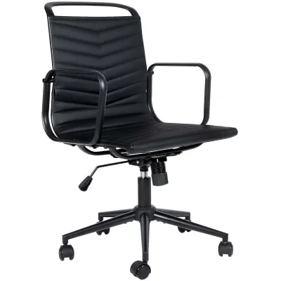 CLP Bürostuhl ergonomisch Kunstlederbezug Bakers, Schreibtischstuhl höhenverstellbar mit Kippmechanik und Rollen, bis 150 kg belastbar