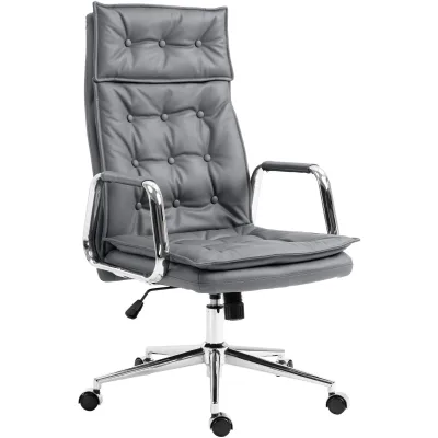 CLP Bürostuhl ergonomisch Leder Sotira, Schreibtischstuhl höhenverstellbar stufenlos und 360° drehbar, Drehstuhl mit Leichtlaufrollen