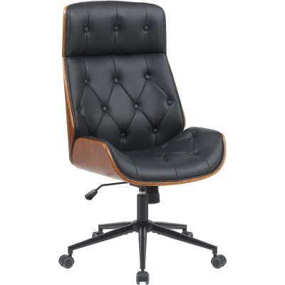 CLP Bürostuhl ergonomisch Martil, höhenverstellbar und drehbar, Kippmechanik und Armlehnen, Chefsessel in Chesterfield-Optik