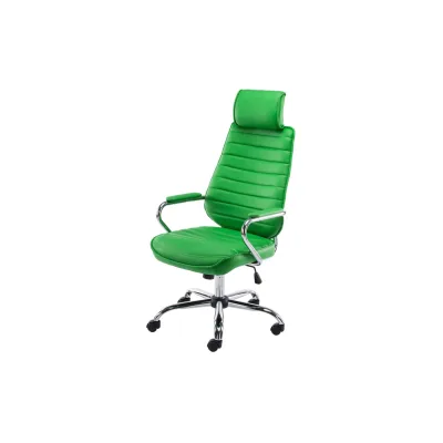 CLP Bürostuhl ergonomisch Rako, Schreibtischstuhl höhenverstellbar drehbar Kunstleder, Rückenlehne mit Kopfstütze, Armlehnen gepolstert