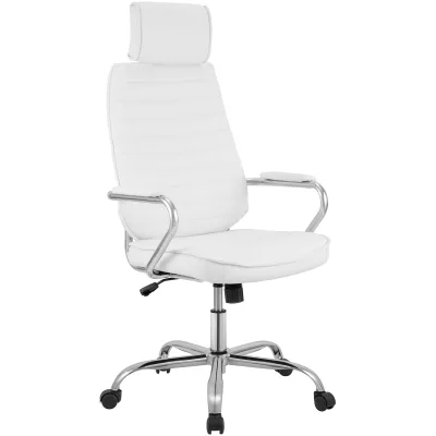 CLP Bürostuhl ergonomisch Rako, Schreibtischstuhl höhenverstellbar drehbar Kunstleder, Rückenlehne mit Kopfstütze, Armlehnen gepolstert