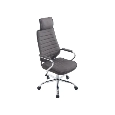 CLP Bürostuhl ergonomisch Rako, Schreibtischstuhl höhenverstellbar drehbar Stoffbezug, Rückenlehne mit Kopfstütze, Armlehnen gepolstert