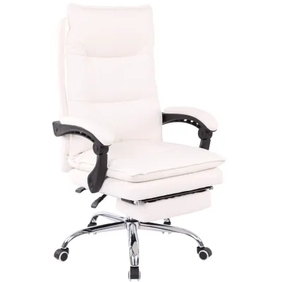 CLP Bürostuhl Power Mit Kunstlederbezug I Ergonomischer Bürosessel Mit Verstellbarer Sitzhöhe I Drehstuhl Mit Ausziehbarer Fußablage