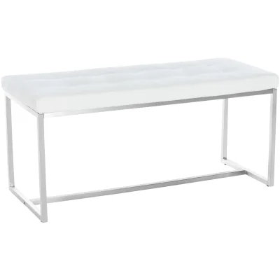 CLP Edelstahl Küchenbank Barci Kunstleder I Moderne 2er-Sitzbank Mit Polsterung Für Esszimmer Und Küche Und Büro I Sitzhöhe 48 CM