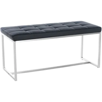 CLP Edelstahl Küchenbank Barci Kunstleder I Moderne 2er-Sitzbank Mit Polsterung Für Esszimmer Und Küche Und Büro I Sitzhöhe 48 CM