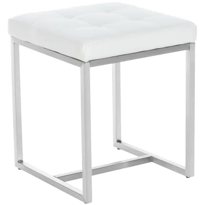 CLP Edelstahl-Sitzhocker Barci Kunstleder I Moderner Hocker Mit Hochwertiger Polsterung Und Bodenschonern I In Vielen Farben