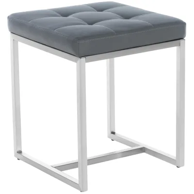 CLP Edelstahl-Sitzhocker Barci Kunstleder I Moderner Hocker Mit Hochwertiger Polsterung Und Bodenschonern I In Vielen Farben