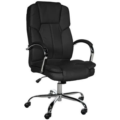 CLP Ergonomischer Bürostuhl BIG Xanthos I XXL Komfort Mit Wippfunktion Und Armlehnen I Verstellbar Mit Kunstleder-Bezug, Belastbar bis 210 kg