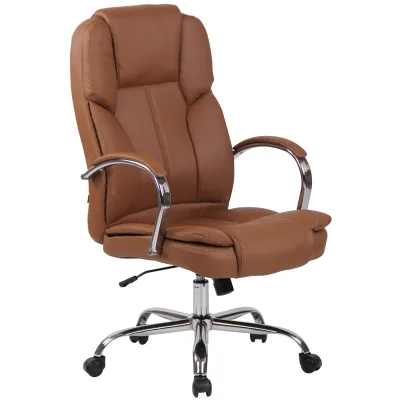 CLP Ergonomischer Bürostuhl BIG Xanthos I XXL Komfort Mit Wippfunktion Und Armlehnen I Verstellbar Mit Kunstleder-Bezug, Belastbar bis 210 kg